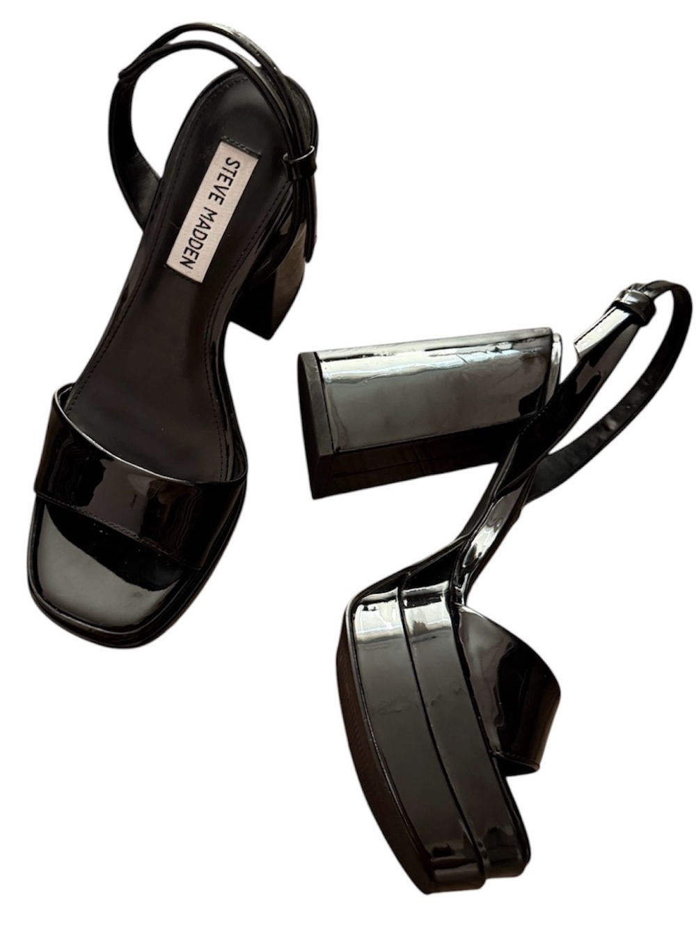 steve madden black platform chunky heels